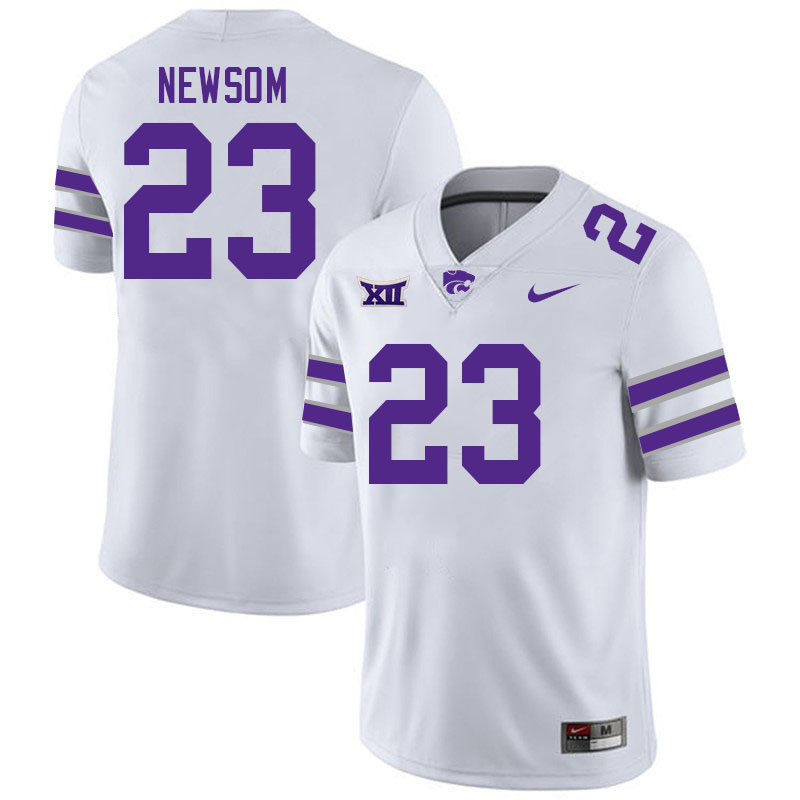 #23 Asa Newsom Kansas State Wildcats Fotball Jerseys Stitched Sale-White